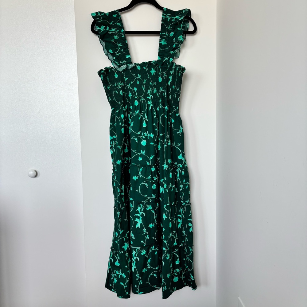 Hill House Green Floral Midi Dress - Picture 7 of 8